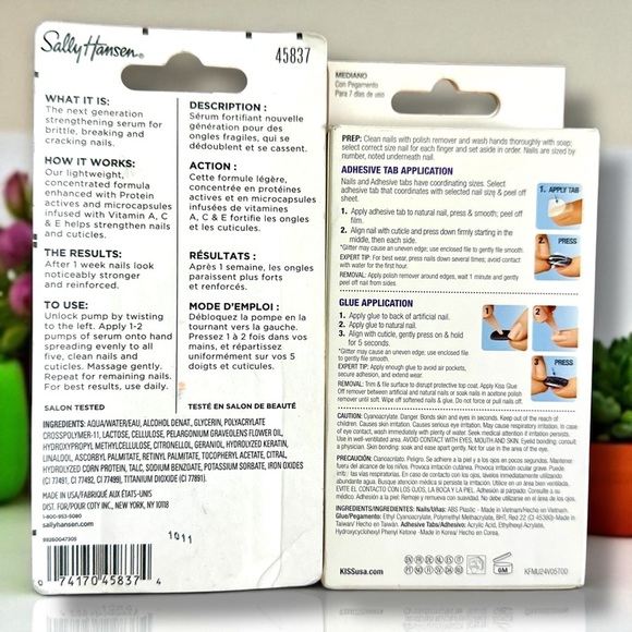 NWT Nail Care Bundle | KISS Gel Fantasy Nails + Sally Hansen Strength Serum - Picture 2 of 12